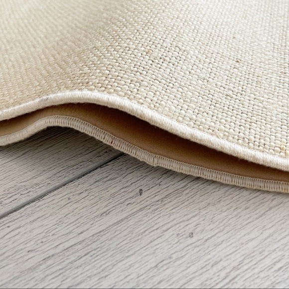 Vintage MCM Burlap Padded Table Runner & Placemats Green Red Tassel Christmas - Picture 8 of 11